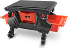 Mobile Mechanic Toolbox Seat with Drawers - Rolling Mechanic Stool with Sliding Tool Tray, Shop Stool with Wheels for Garage & Workshop, Auto Repair
