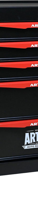 Red steel 5-drawer desktop tool box organizer - 5 Drawer / Black With wheels (20.9"x13"x30.5")