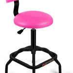 Adjustable Shop Stool with Backrest - Workbench Stool for Garage & Workshop, Swivel Bar Stool with Back Support, Padded Mechanic Stool