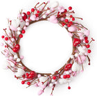VALENTINE WREATHS FOR FRONT DOOR – HEART & BERRY FLORAL WREATH FOR VALENTINE’S DAY DÉCOR