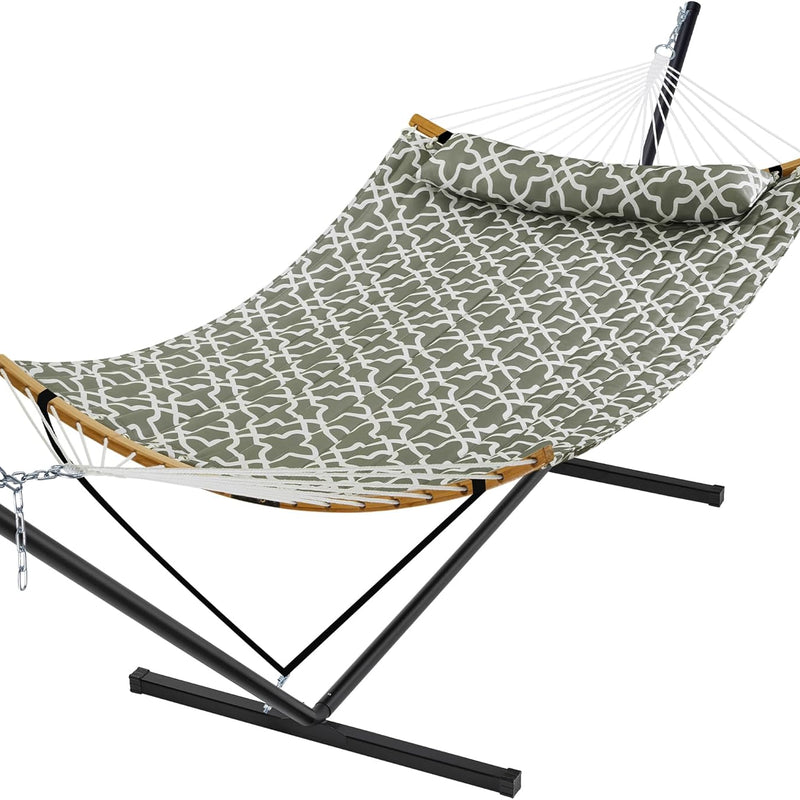 2-Person Hammock with Adjustable-Height Stand, Pillow & Carrying Bag