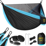DOUBLE CAMPING HAMMOCK WITH REVERSIBLE BUG NET – 2 PERSON, 660 LB