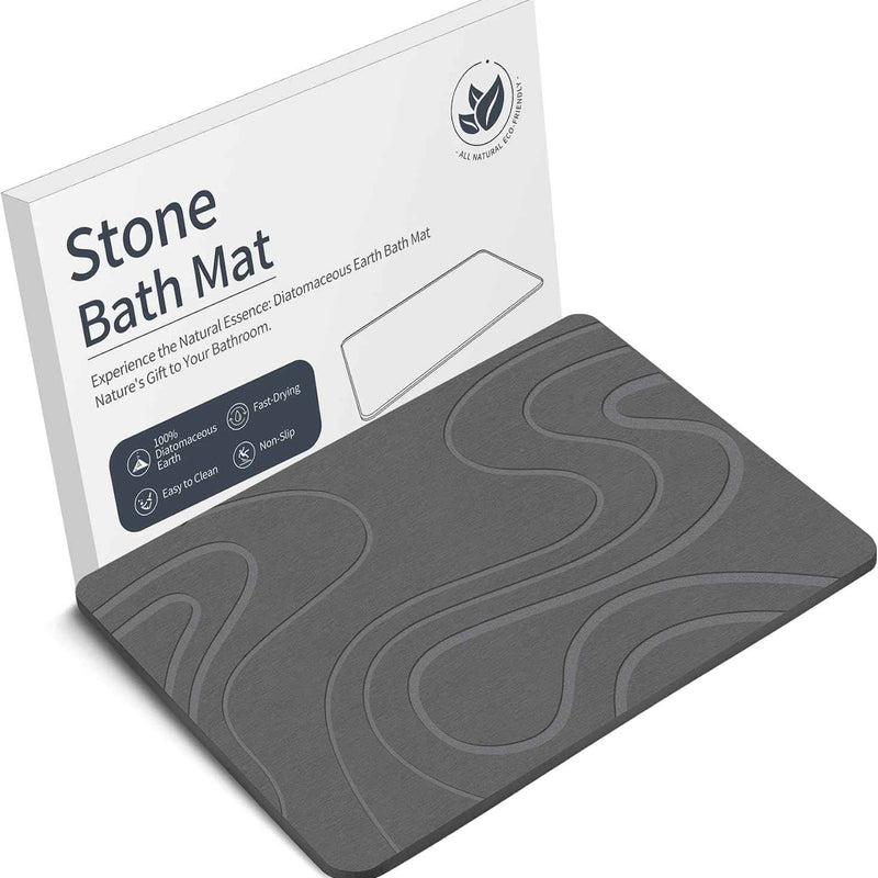 Stone Bath Mat – Quick-Dry, Non-Slip Pad Included