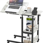 Adjustable Height C Table – C-Shaped End Table with Charging Station