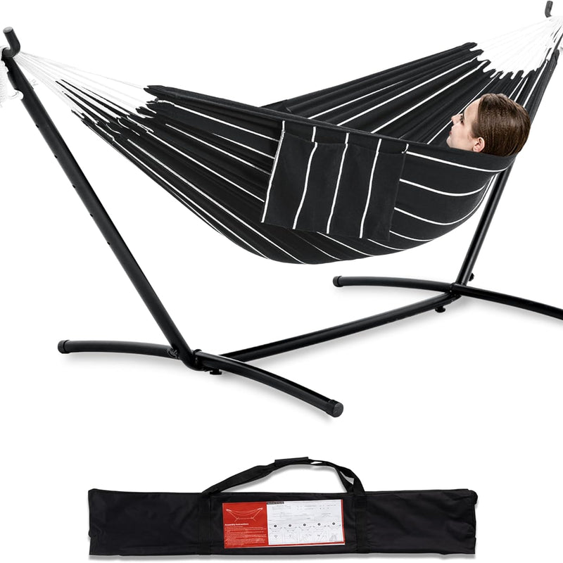 Double Hammock with Steel Stand – 450 lb Capacity, Indoor & Outdoor