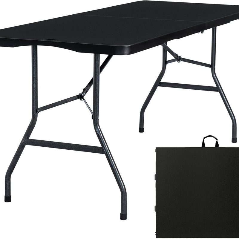 6 Ft Folding Camping Table – Portable Indoor/Outdoor Table with Waterproof HDPE Top