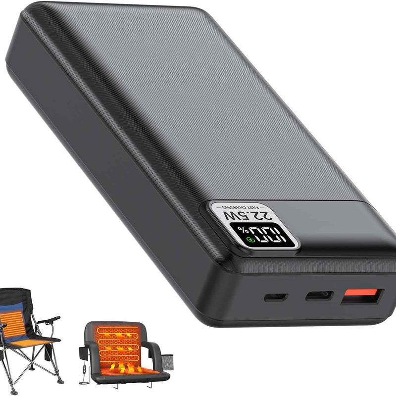 15,000–20,000MAH 5V/2A USB BATTERY PACK – RECHARGEABLE POWER BANK FOR HEATED CAMPING CHAIRS & BLANKETS