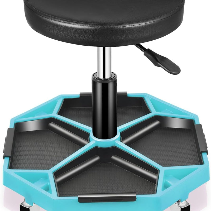 360° Swivel Pneumatic Mechanic Stool — 300–330 lbs Capacity, Padded Seat | Trufairs