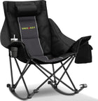 Oversized Folding Rocking Camping Chair with Padded Headrest