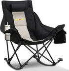 Oversized Folding Rocking Camping Chair with Padded Headrest