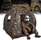 Hunting Blind with Floor Mat, 360 Degree See Through Ground Blind with Carrying Bag, 2/3/4 Person Pop Up Camouflage Tent Portable Concealed Shelter