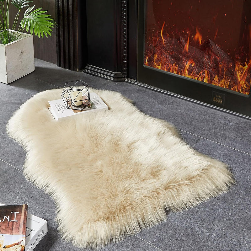 Plush Faux Fur Sheepskin Rug – Soft & Cozy Area Runner