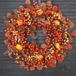 22-Inch Artificial Fall Wreath for Front Door – Berry, Pumpkin & Floral Styles