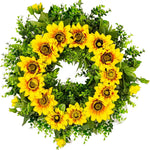 SUNFLOWER WREATH FOR FRONT DOOR – SUMMER FLORAL PORCH DÉCOR