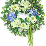 HYDRANGEA WREATH FOR FRONT DOOR – ARTIFICIAL FLORAL PORCH DÉCOR