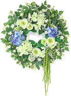 HYDRANGEA WREATH FOR FRONT DOOR – ARTIFICIAL FLORAL PORCH DÉCOR