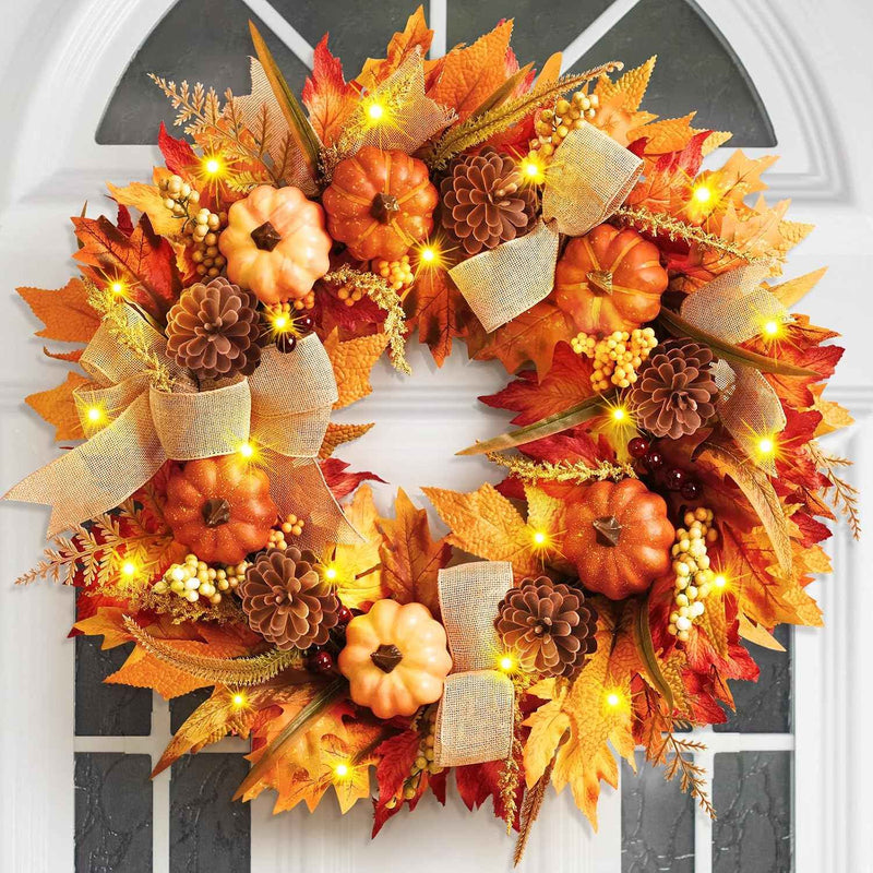 PUMPKIN WREATH FOR FRONT DOOR – FALL FARMHOUSE DÉCOR