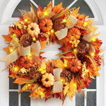 PUMPKIN WREATH FOR FRONT DOOR – FALL FARMHOUSE DÉCOR - Media 1