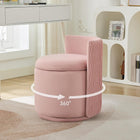 Swivel Accent Chair with Storage, 360 Degree Velvet Small Accent Chair, No Assembly Comfy Bedroom Chair for Living Room, Reading, Dressing Room
