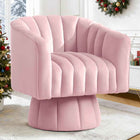 Swivel Accent Chair, Barrel Chair 360° Swivel, Velvet Round Armchair, Mid-Century Modern Chair for Living Room, Bedroom, Lounge