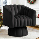 Swivel Accent Chair, Barrel Chair 360° Swivel, Velvet Round Armchair, Mid-Century Modern Chair for Living Room, Bedroom, Lounge