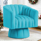 Swivel Accent Chair, Barrel Chair 360° Swivel, Velvet Round Armchair, Mid-Century Modern Chair for Living Room, Bedroom, Lounge