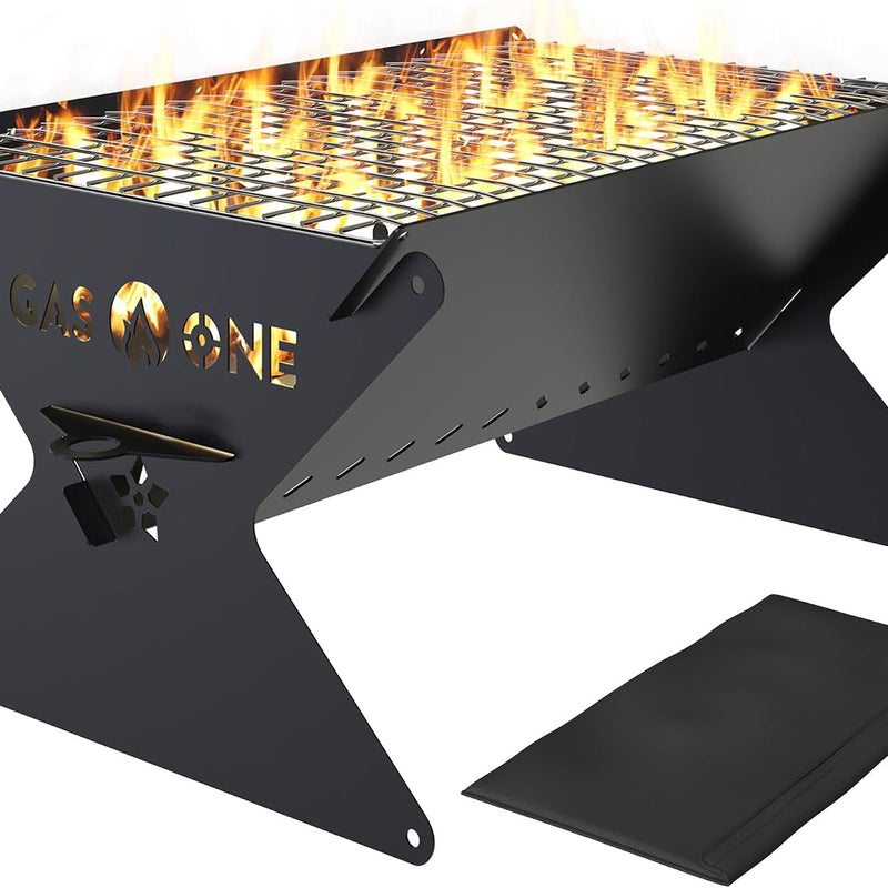 Portable Folding Charcoal Grill & Campfire Fire Pit