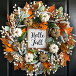 PUMPKIN WREATH FOR FRONT DOOR – FALL FARMHOUSE DÉCOR - Media 1