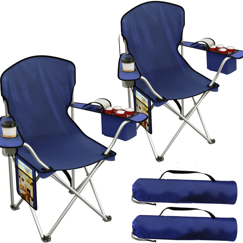 CAMPING CHAIRS – 2-PACK FOLDING CHAIRS WITH COOLER BAG