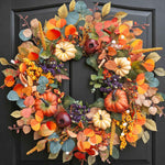 PUMPKIN WREATH FOR FRONT DOOR – FALL FARMHOUSE DÉCOR
