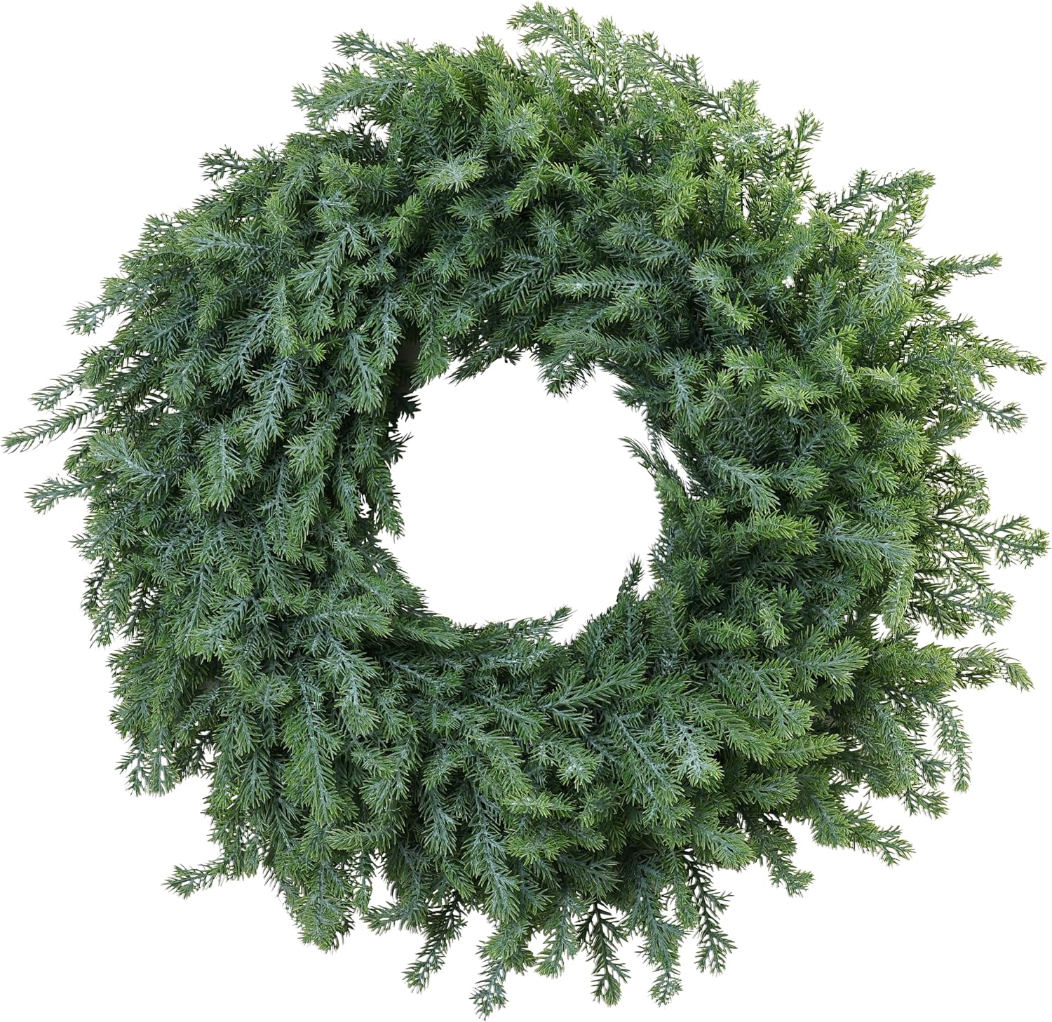 Artificial Christmas Wreath for Front Door, Christmas Wreaths, Greenery Winter Wreaths Holiday Decor - Green 24" Artificial Norfolk Pine & Cedar Christmas Wreath