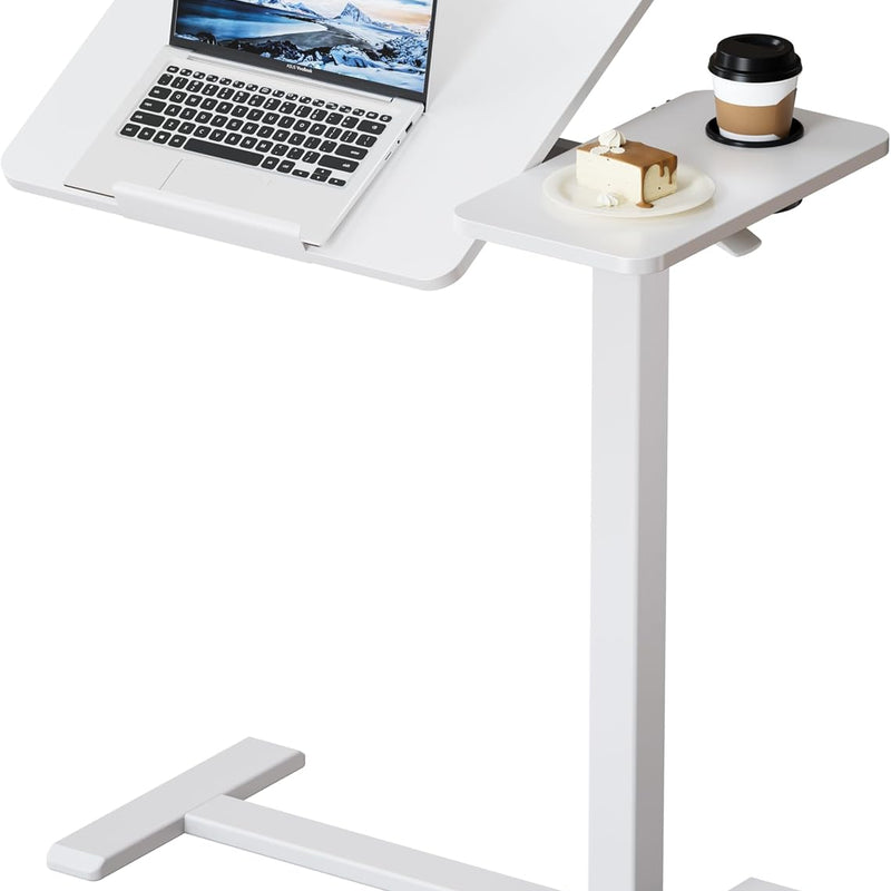 Adjustable Overbed Table With Wheels for Bed & Laptop