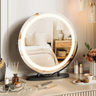 LED Vanity Mirror with Halo Lights – Dimmable, Touch Control, 360° Rotation