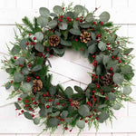 Artificial Christmas Wreath for Front Door, Christmas Wreaths, Greenery Winter Wreaths Holiday Decor - Media 1