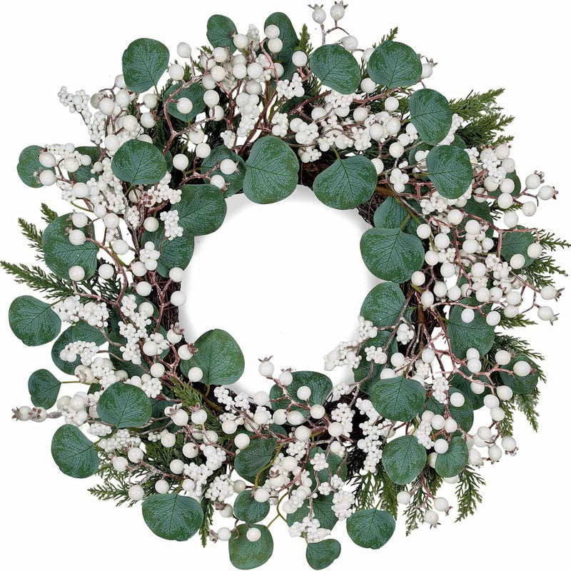 CHRISTMAS BERRY WREATH FOR FRONT DOOR – WINTER PINE HOLIDAY DÉCOR