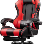 GAMING CHAIR WITH FOOTREST – LUMBAR SUPPORT & 360° SWIVEL