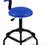 Adjustable Shop Stool with Backrest - Workbench Stool for Garage & Workshop, Swivel Bar Stool with Back Support, Padded Mechanic Stool