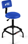 Adjustable Shop Stool with Backrest - Workbench Stool for Garage & Workshop, Swivel Bar Stool with Back Support, Padded Mechanic Stool - Media 1
