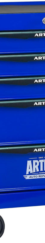 Red steel 5-drawer desktop tool box organizer - 5 Drawer / Blue With wheels (20.9"x13"x30.5")