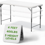 4 ft Adjustable-Height Folding Camping Table