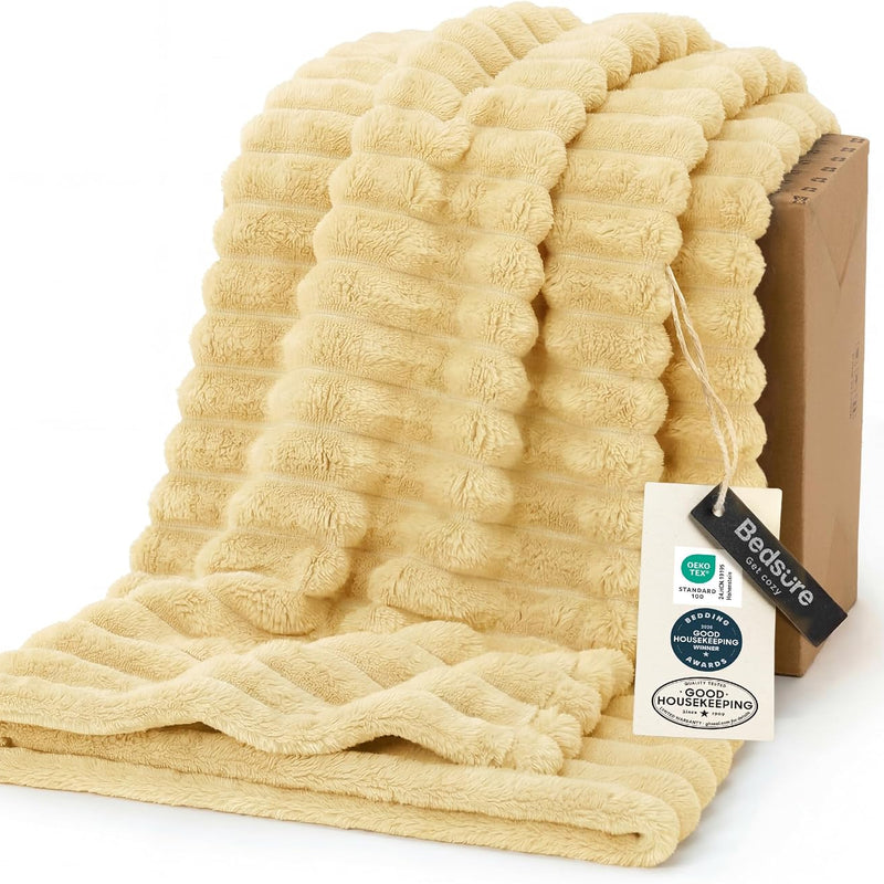 Throw Blanket – Soft, Lightweight Ribbed Design