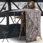 Silent Pop Up Hunting Blind with 270° See Through View – Waterproof Camo Ground Blind Tent for Turkey and Deer Hunting, 1-7 Person Capacity