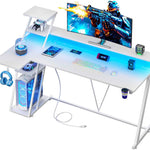 L-SHAPED GAMING DESK – LED LIGHTS & POWER OUTLETS