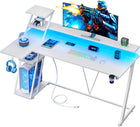 L-SHAPED GAMING DESK – LED LIGHTS & POWER OUTLETS