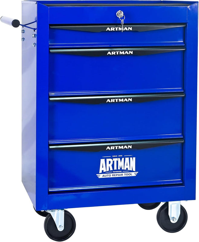 Red steel 5-drawer desktop tool box organizer