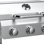Portable Stainless Steel Tabletop Propane Grill – 2 & 3 Burner Outdoor BBQ Options