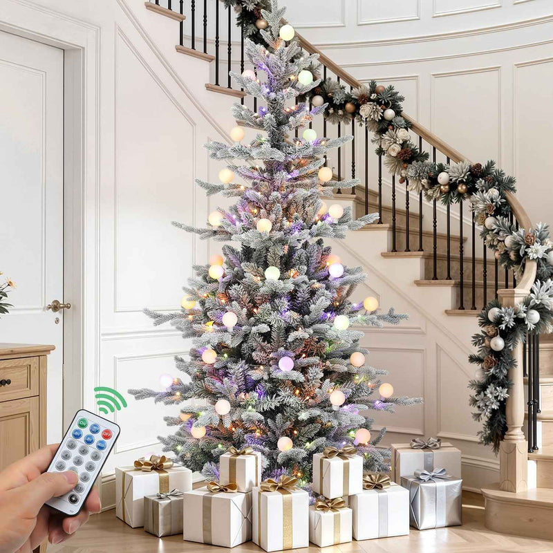 PRE LIT CHRISTMAS TREE – COLOR CHANGING LED LIGHTS WITH REMOTE CONTROL
