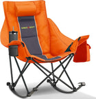 Oversized Folding Rocking Camping Chair with Padded Headrest