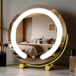 LED Vanity Mirror with Halo Lights – Dimmable, Touch Control, 360° Rotation