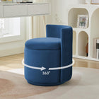 VANITY CHAIR WITH STORAGE – 360° SWIVEL VELVET SEAT